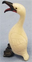 Vintage ivory carving of a bird, 2" tall