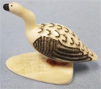 Vintage ivory carving of a bird, 1.5" tall