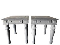 Two Grey Wooden Side Table's