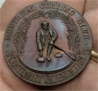 1907 Montreal Curling club medal coin