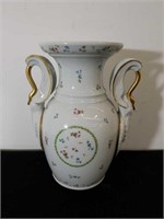 Porcelain swan vase, drilled for lamp