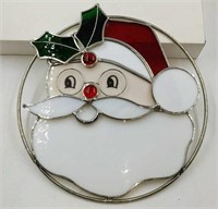Santa Claus stained glass handmade ring. 10".