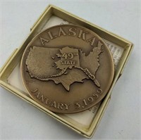 Large Alaska Statehood medallion