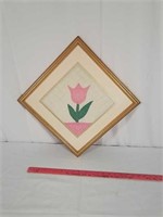 Very interesting. Antique framed quilt square.