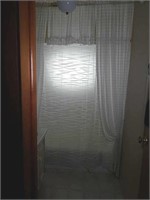 Fancy shower curtain.