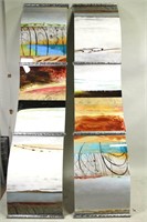 PAIR CONTEMPORARY PAINTED & SHAPED LUCITE PANELS