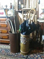 Two Umbrella Stands and Contents