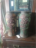 15" Goofus Glass Vases