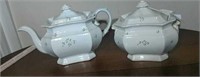 English Ironstone C. 1850 Teapot & Sugar Bowl