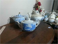 Three English Teapots - 19th C., Allertons