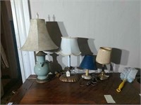 4 Vintage Lamps - One has Rams Heads