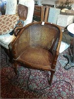 Vintage Cane Barrel Chair