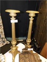 PR HEAVY SOLID BRASS TALL CANDLE STANDS
