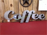 33" x 10" x 1.5" Metal Coffee Sign