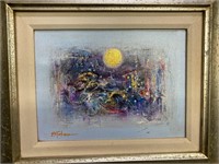 Framed Seikichi Takara original acrylic painting