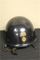 Royal French Black Military Helmet With Liner