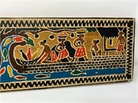 Polynesian art carved wood storyboard