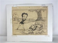 Myron Waldman Betty Boop original cartoon sketch