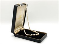 Pearl necklace with 10k clasp and Mikimoto box