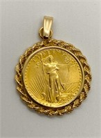 1/10 oz Fine Gold American eagle Coin in 14k