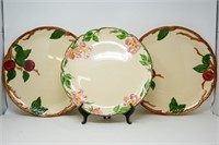 3 Large Franciscan approx 12" plates