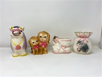 Four vintage ceramic Baby vases/ planters (Lot 1)