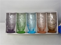 5 Colored Disney glasses made in Japan