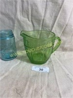 Large Green Depression glass bowl