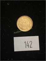 1945 2 Pesos Gold Coin, 1.6 Grams