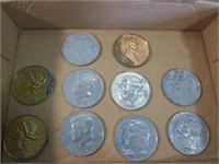 (10) 3" Novelty Coins - Penny, Nickel, Dime, Half