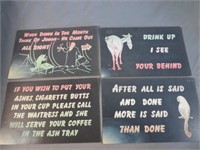 (4) Vintage Cardboard Signs 11x7 "After All is