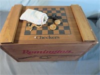 Remington UM Express Wood Box w/ Checker Board on