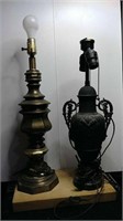 Antique Auguste Moreau Figural Urn Table Lamp 27”