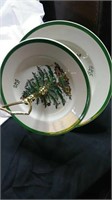 Vintage Christmas Tree 2 tiered serving platter.