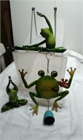 Lot of 3 frog home deco's. Super cute 2 yoga frogs