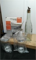 Vintage Oil & Vinegar set and bottle for mixing &