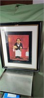 Waiter Framed Art 21x25. Gaston