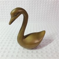 Vintage Brass Swan Figurine