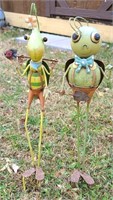 2 Metal Ant Yard Ornaments