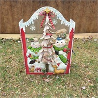 Snowman Family Fireplace Screen Decoration