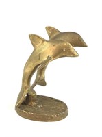 Brass Double Dolphin Statue