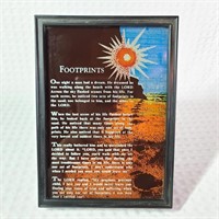 Framed Footprints Poem Stand Up Music Box