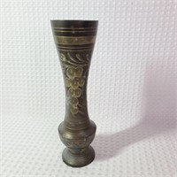 Hand Etched Brass Vase