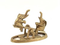Brass Elephants on a Seesaw Figure