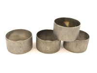 Set of 4 Brushed Silver OverBrass Napkin Rings