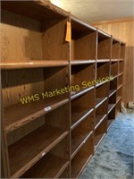 (5) Wood Shelf Units w/Roll Front Shelfs