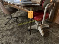 Kitchen Table w/Office Chair & 1 Swivel Chair
