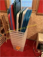 9 Plastic Totes - Some May Not Have Lids