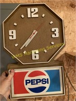 Plastic Pepsi Wall Clock - Works