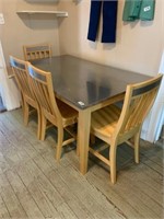 Cool Stainless Steel Top Table & 4 Chairs